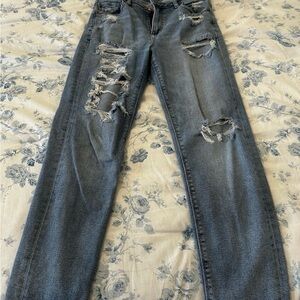 American Eagle Distressed Mom Jeans - Size 4 Regular